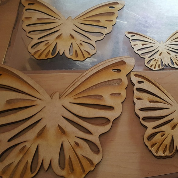 butterfly wooden laser cutout